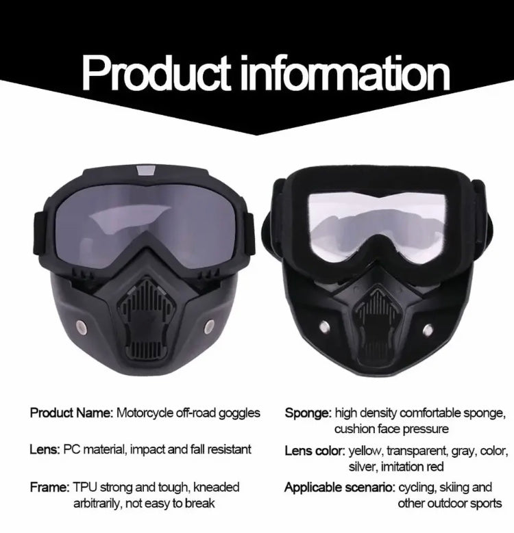 Motorcycle Helmet Mask, Windproof Motorcycle Riding Goggles, UV Protection Bike Mask Motorcycle Helmet Mask, Windproof Motorcycle Riding Goggles, UV Protection Bike Mask